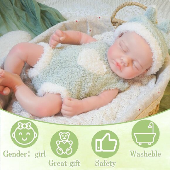 12.21 in Full Silicone Reborn Ivory Baby Boy Dolls Lifelike 6.8LB Weight Baby - Picture 2 of 7